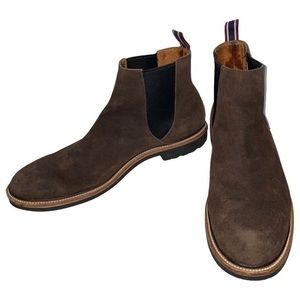 J. Crew Size 10.5 Dark Chocolate Brown Oar Stripe Italian Suede Chelsea